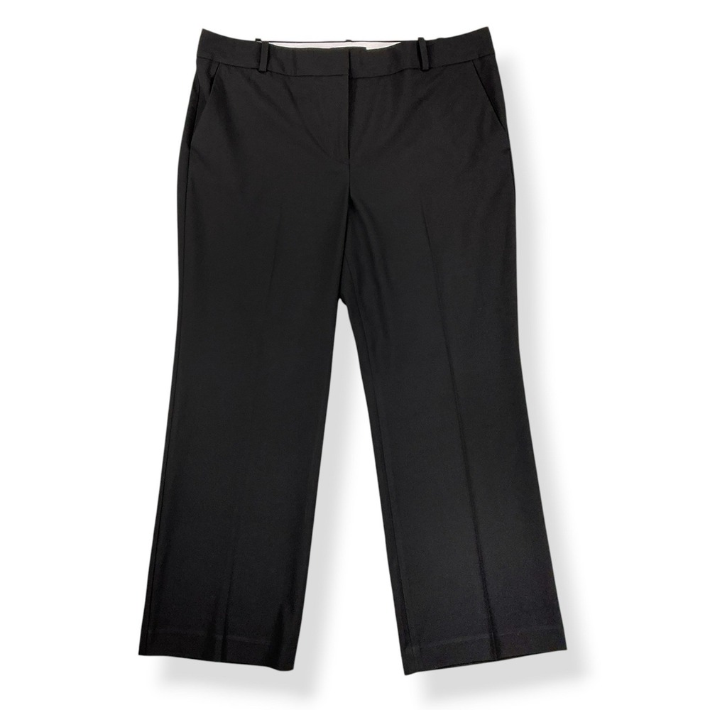 Talbots Pants Women 16P (36x28) Black Straight Wide Leg Trouser Career